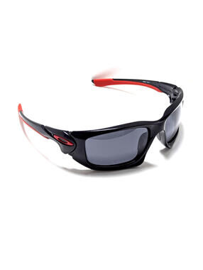 Oakley Scalpel OO9095-14 Gray  Lens Black Red Wraparound Men’s Sport Sunglasses